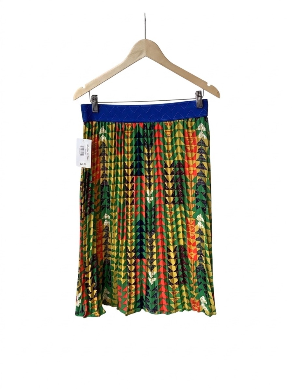 NWT LuLaRoe Jill Pleated Midi Skirt - Retro Geometric Print size M